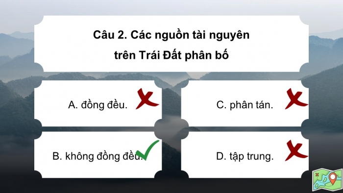 Trò chơi khởi động Địa lí 6 chân trời Bài 23: Con người và thiên nhiên