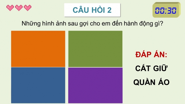 Trò chơi khởi động Công nghệ 6 cánh diều Bài 11: Bảo quản trang phục