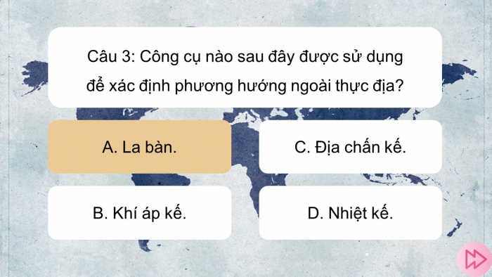 Trò chơi khởi động Địa lí 6 cánh diều Bài 8: Xác định phương hướng ngoài thực địa