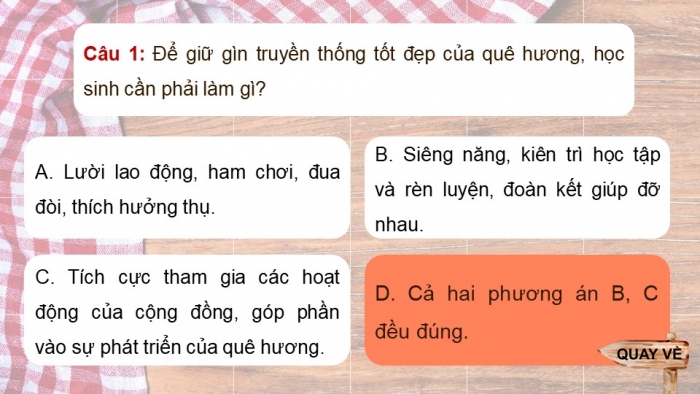 Trò chơi khởi động Công dân 7 kết nối tri thức