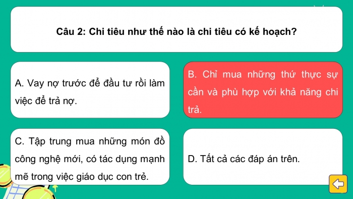 Trò chơi khởi động Công dân 7 kết nối Bài 8: Quản lí tiền