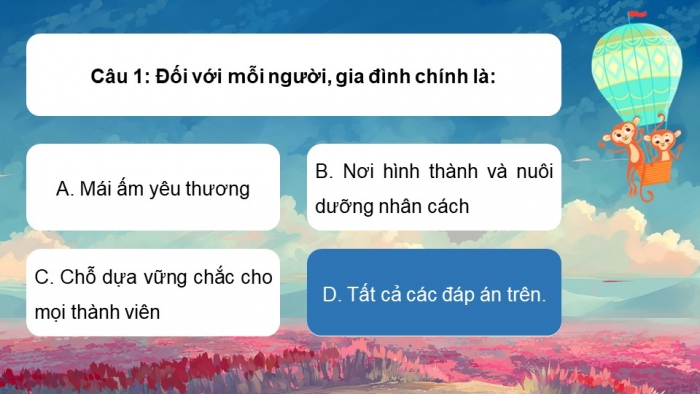 Trò chơi khởi động Công dân 7 kết nối Bài 10: Quyền và nghĩa vụ của công dân trong gia đình
