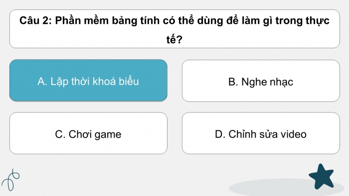 Trò chơi khởi động Tin học 7 kết nối Bài 6: Làm quen với phần mềm bảng tính