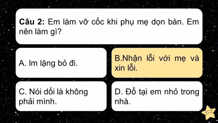 Trò chơi khởi động Đạo đức 2 kết nối Bài 6: Nhận lỗi và sửa lỗi