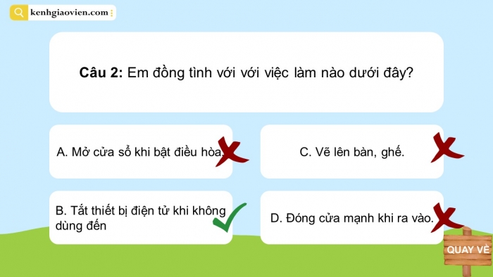 Trò chơi khởi động Đạo đức 2 kết nối Bài 8: Bảo quản đồ dùng gia đình