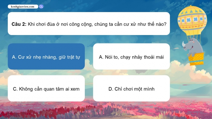 Trò chơi khởi động Đạo đức 2 kết nối Bài 15: Em tuân thủ quy định nơi công cộng