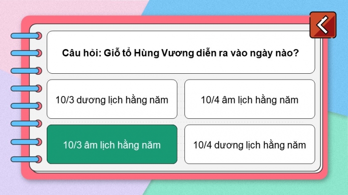 Trò chơi khởi động Lịch sử Địa lí 4 kết nối Bài 7: Đền Hùng và lễ giỗ Tổ Hùng Vương