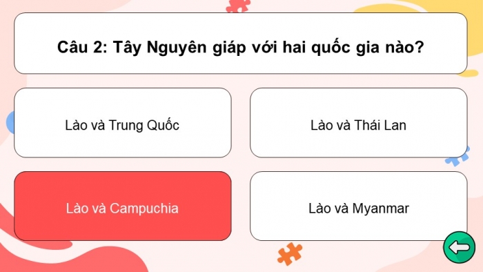 Trò chơi khởi động Lịch sử Địa lí 4 kết nối Bài 20: Thiên nhiên vùng Tây Nguyên