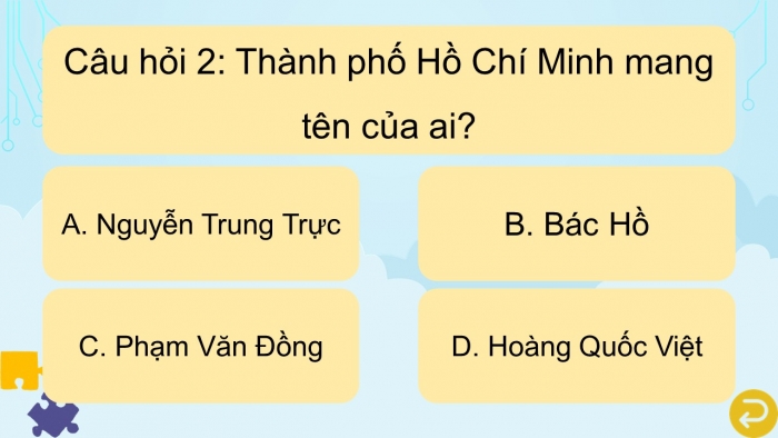 Trò chơi khởi động Lịch sử Địa lí 4 kết nối Bài 27: Thành phố Hồ Chí Minh