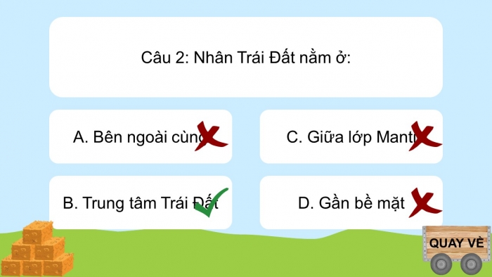 Trò chơi khởi động Địa lí 6 kết nối Bài 10: Cấu tạo của Trái Đất. Các mảng kiến tạo