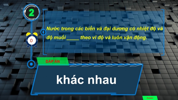Trò chơi khởi động Địa lí 6 kết nối Bài 21: Biển và đại dương