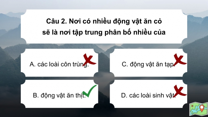 Trò chơi khởi động Địa lí 6 kết nối Bài 23: Sự sống trên Trái Đất