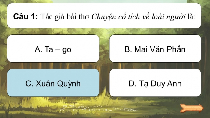 Trò chơi khởi động Ngữ văn 6 kết nối Bài 2: Chuyện cổ tích về loài người