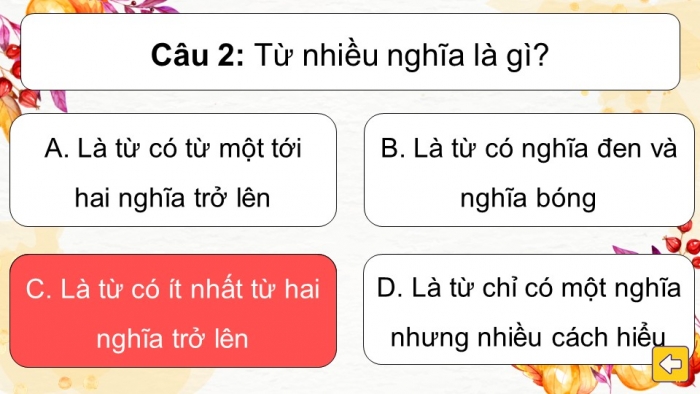 Trò chơi khởi động Ngữ văn 6 kết nối Bài 4: Từ đồng âm và từ đa nghĩa