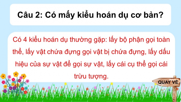 Trò chơi khởi động Ngữ văn 6 kết nối Bài 4: Biện pháp tu từ, Nghĩa của từ ngữ