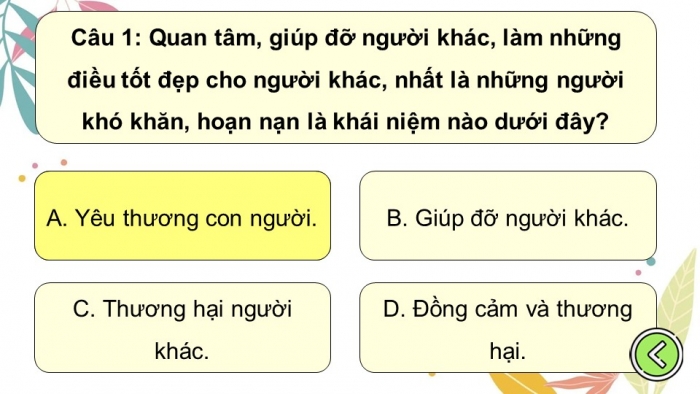 Trò chơi khởi động Công dân 6 kết nối Bài 2: Yêu thương con người