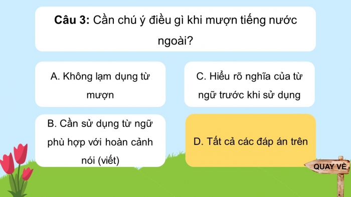 Trò chơi khởi động Ngữ văn 6 kết nối Bài 9: Từ mượn
