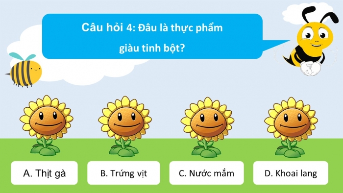 Trò chơi khởi động Công nghệ 6 chân trời Bài 4: Thực phẩm và dinh dưỡng