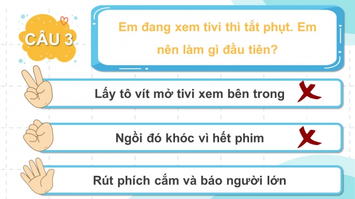 Trò chơi khởi động Công nghệ 6 chân trời Bài 10: An toàn điện trong gia đình