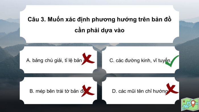 Trò chơi khởi động Địa lí 6 chân trời Bài 3: Tìm đường đi trên bản đồ