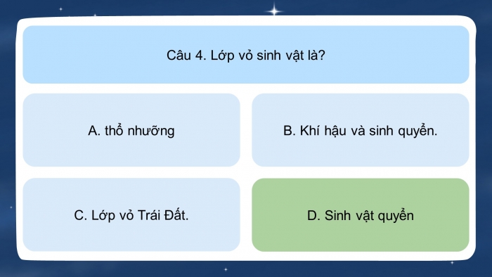 Trò chơi khởi động Địa lí 6 chân trời Bài 20: Sinh vật và sự phân bố các đới thiên nhiên. Rừng nhiệt đới