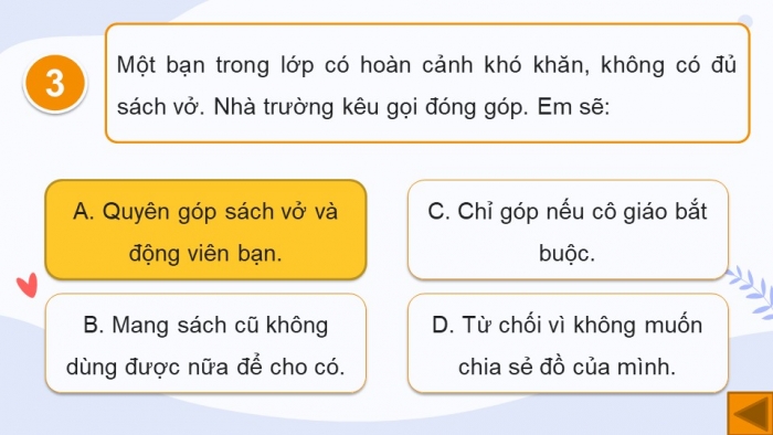 Trò chơi khởi động Công dân 6 chân trời Bài 2: Yêu thương con người