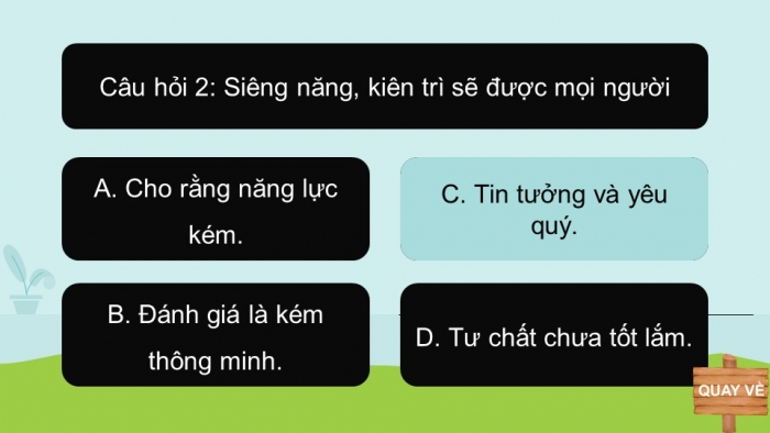 Trò chơi khởi động Công dân 6 chân trời Bài 3: Siêng năng, kiên trì