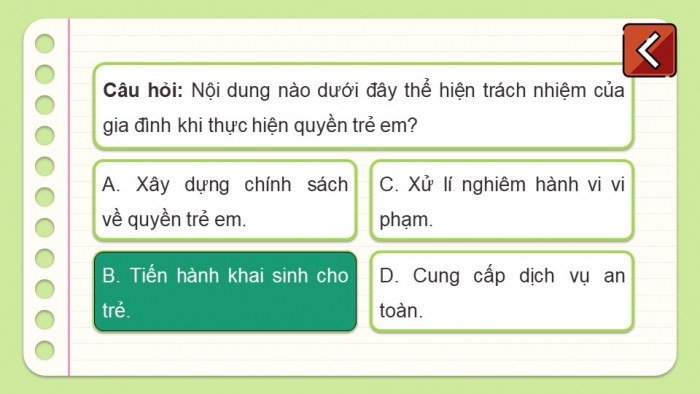 Trò chơi khởi động Công dân 6 chân trời Bài 12: Thực hiện quyền trẻ em