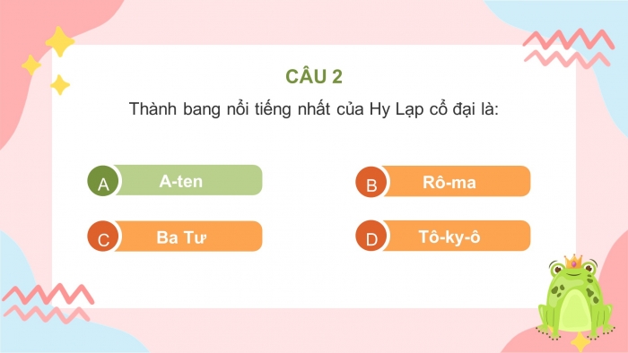 Trò chơi khởi động Lịch sử 6 chân trời Bài 10: Hy Lạp cổ đại