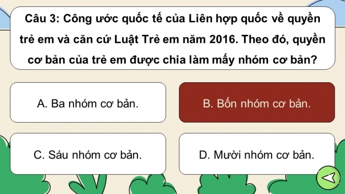 Trò chơi khởi động Công dân 6 kết nối Bài 11: Quyền cơ bản của trẻ em
