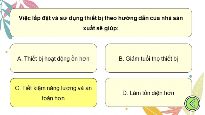 Trò chơi khởi động Công nghệ 6 cánh diều Bài 4: Sử dụng năng lượng trong gia đình