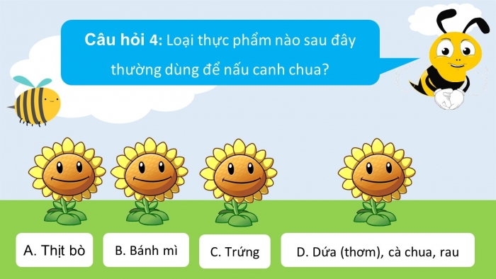Trò chơi khởi động Công nghệ 6 cánh diều Bài 5: Thực phẩm và giá trị dinh dưỡng