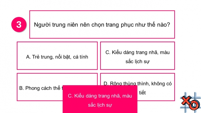 Trò chơi khởi động Công nghệ 6 cánh diều Bài 10: Lựa chọn và sử dụng trang phục