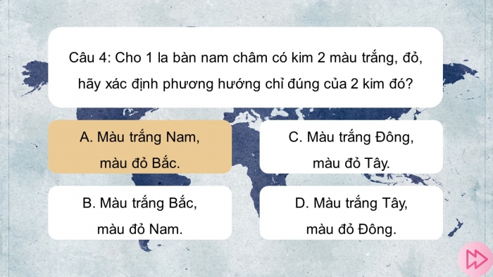 Trò chơi khởi động Địa lí 6 cánh diều Bài 8: Xác định phương hướng ngoài thực địa