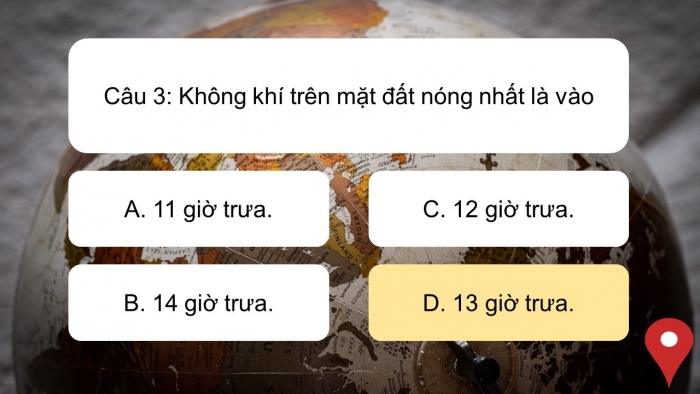 Trò chơi khởi động Địa lí 6 cánh diều Bài 14: Nhiệt độ và mưa. Thời tiết và khí hậu
