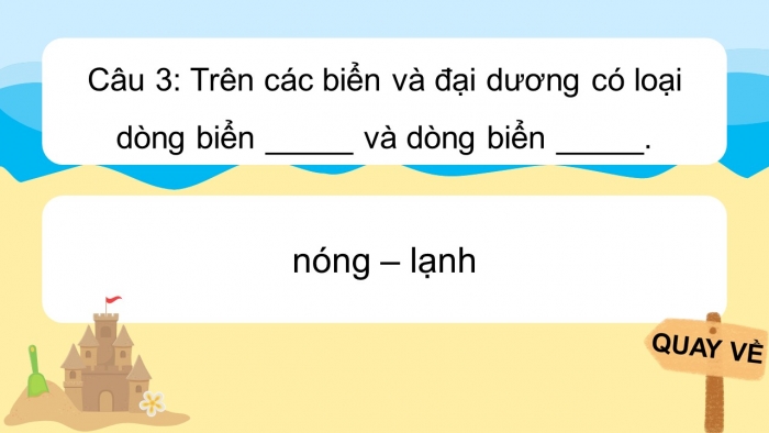 Trò chơi khởi động Địa lí 6 cánh diều Bài 19: Biển và đại dương. Một số đặc điểm của môi trường biển