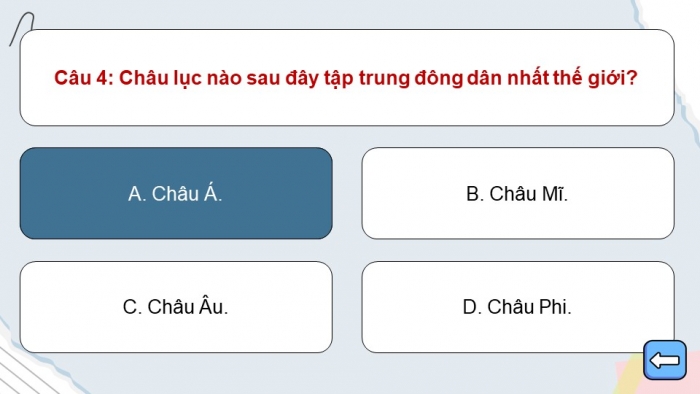 Trò chơi khởi động Địa lí 6 cánh diều Bài 24: Dân số thế giới. Sự phân bố dân cư thế giới. Các thành phố lớn trên thế giới