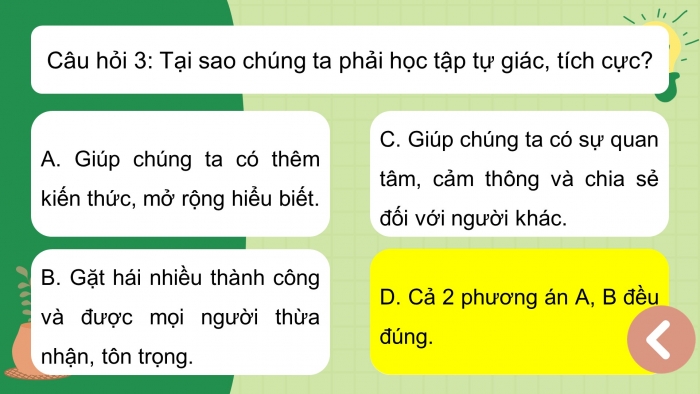 Trò chơi khởi động Công dân 7 kết nối Bài 3: Học tập tự giác, tích cực