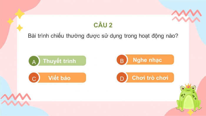 Trò chơi khởi động Tin học 7 kết nối Bài 11: Tạo bài trình chiếu
