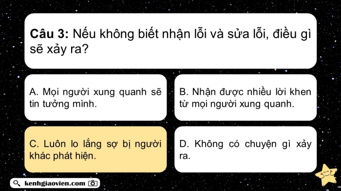 Trò chơi khởi động Đạo đức 2 kết nối Bài 6: Nhận lỗi và sửa lỗi