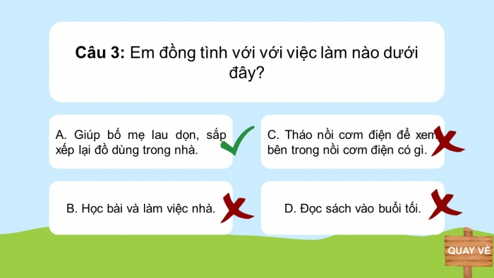 Trò chơi khởi động Đạo đức 2 kết nối Bài 8: Bảo quản đồ dùng gia đình