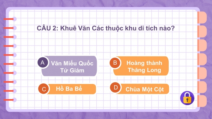 Trò chơi khởi động Lịch sử Địa lí 4 kết nối Bài 13: Văn Miếu - Quốc Tử Giám