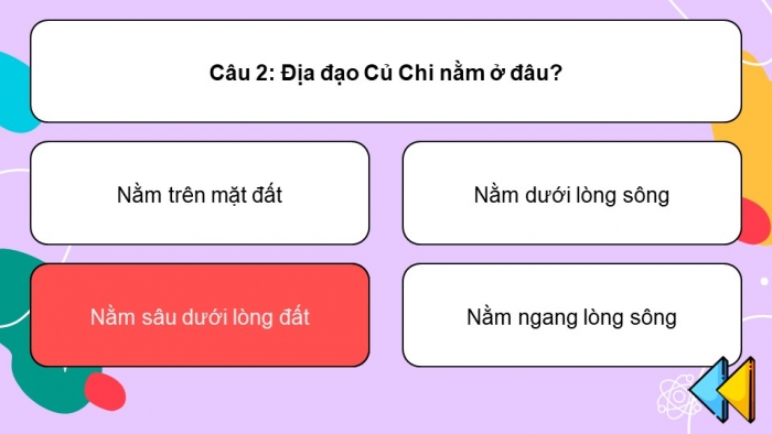 Trò chơi khởi động Lịch sử Địa lí 4 kết nối Bài 28: Địa đạo Củ Chi