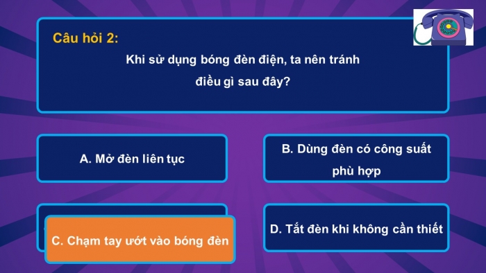 Trò chơi khởi động Công nghệ 6 kết nối Bài 11: Đèn điện