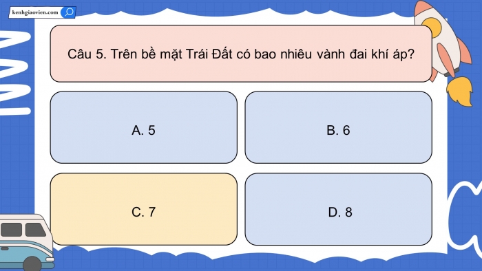 Trò chơi khởi động Địa lí 6 kết nối Bài 15: Lớp vỏ khí của Trái Đất. Khí áp và gió