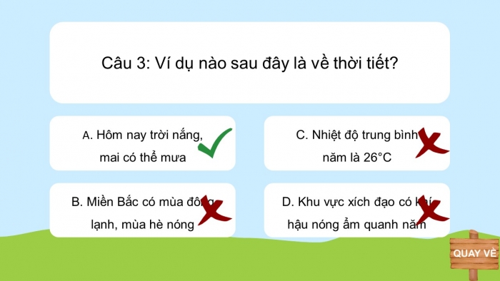 Trò chơi khởi động Địa lí 6 kết nối Bài 17: Thời tiết và khí hậu. Biến đổi khí hậu