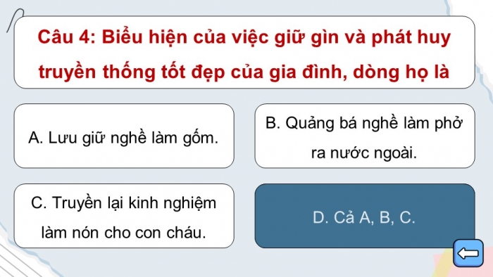 Trò chơi khởi động Công dân 6 kết nối tri thức