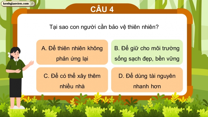 Trò chơi khởi động Địa lí 6 kết nối Bài 28: Mối quan hệ giữa con người và thiên nhiên