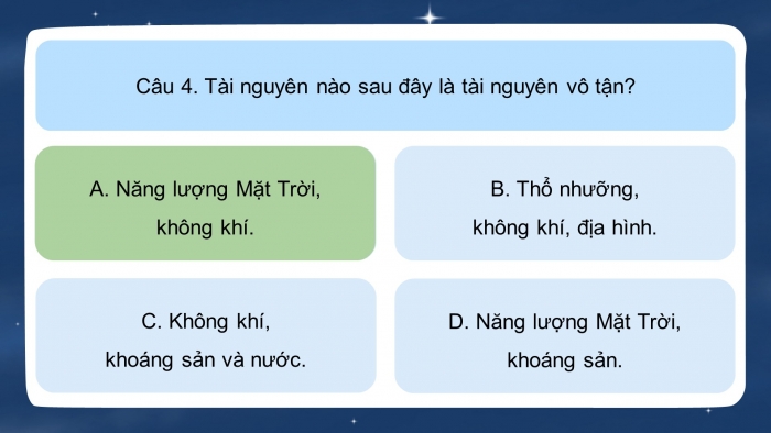 Trò chơi khởi động Địa lí 6 kết nối Bài 29: Bảo vệ tự nhiên và khai thác thông minh các tài nguyên thiên nhiên vì sự phát triển bền vững