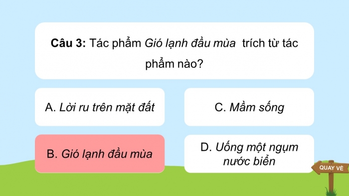 Trò chơi khởi động Ngữ văn 6 kết nối Bài 3: Gió lạnh đầu mùa